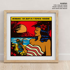 木版画『Tropical paradise 』 Natural-Wood-Tropical-Paradise