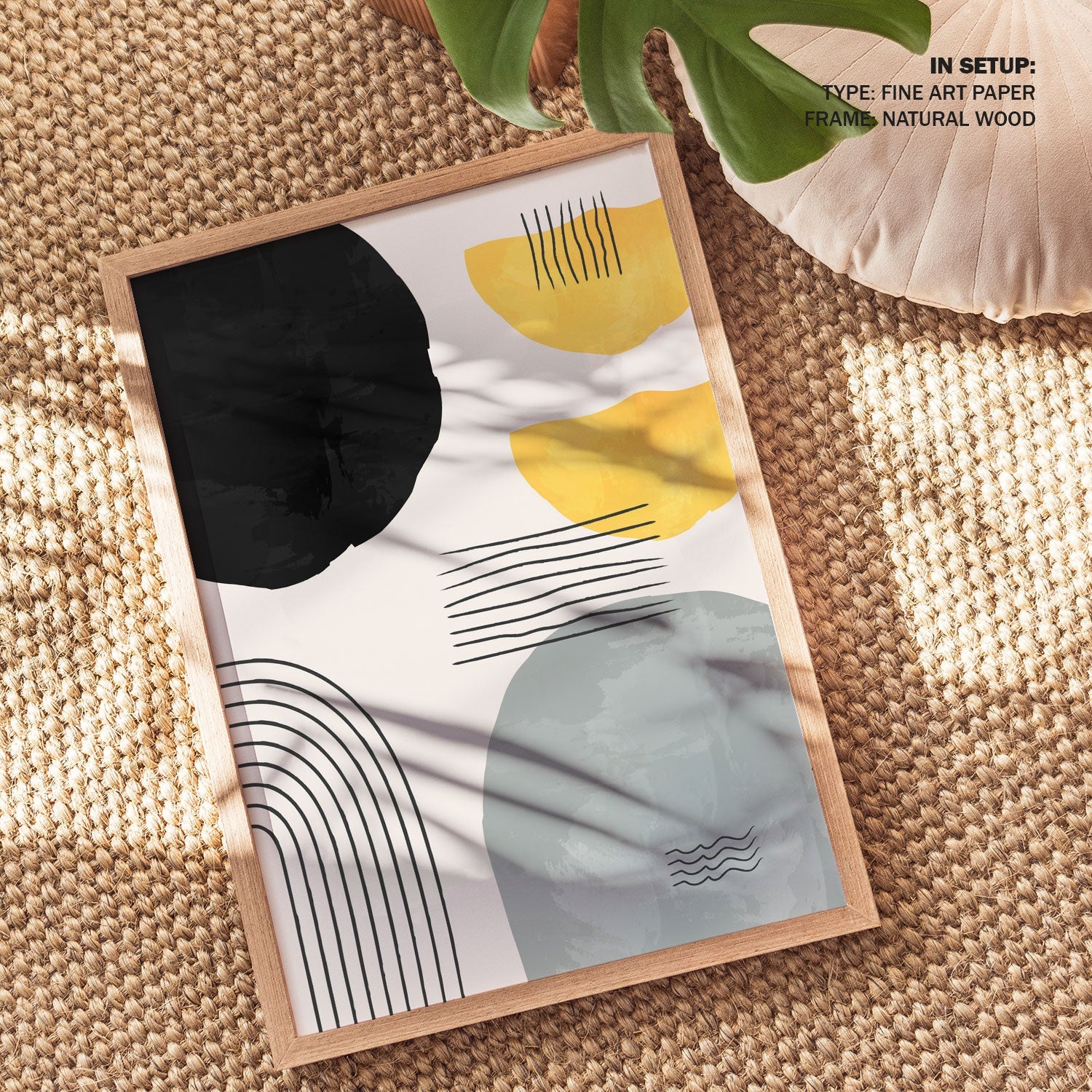 Yellow Black Pattern: Buy Minimalist Geometric Art Paintings – Dessine Art