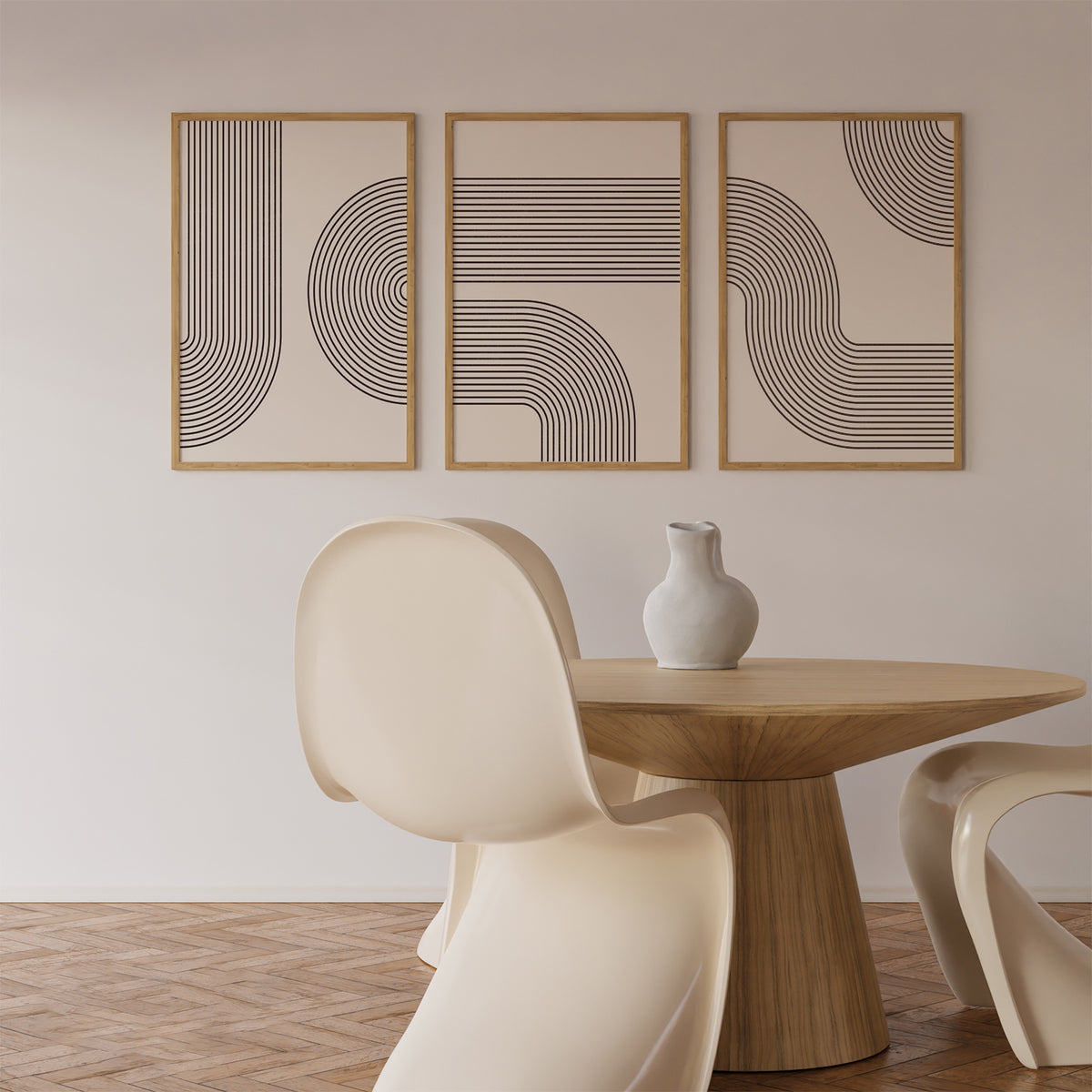 Abstract Lines Geometry Art Set of 3, Modern Wall Art, Boho Art, Minimalist Art