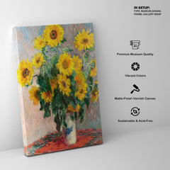 Claude Monet's 'Bouquet of Sunflowers' Clay newest Painting