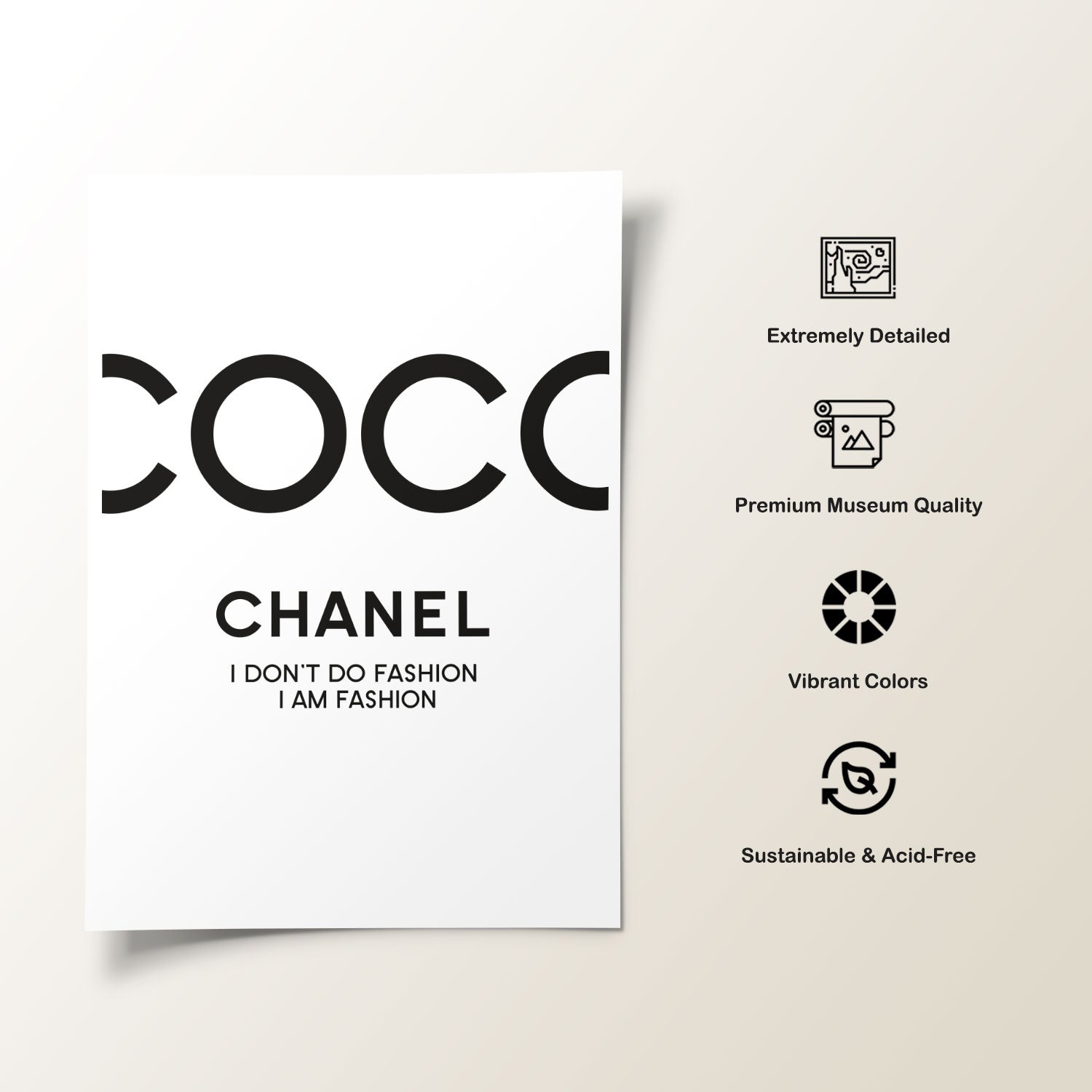 Coco Chanel Poster  Posters  bimago shop