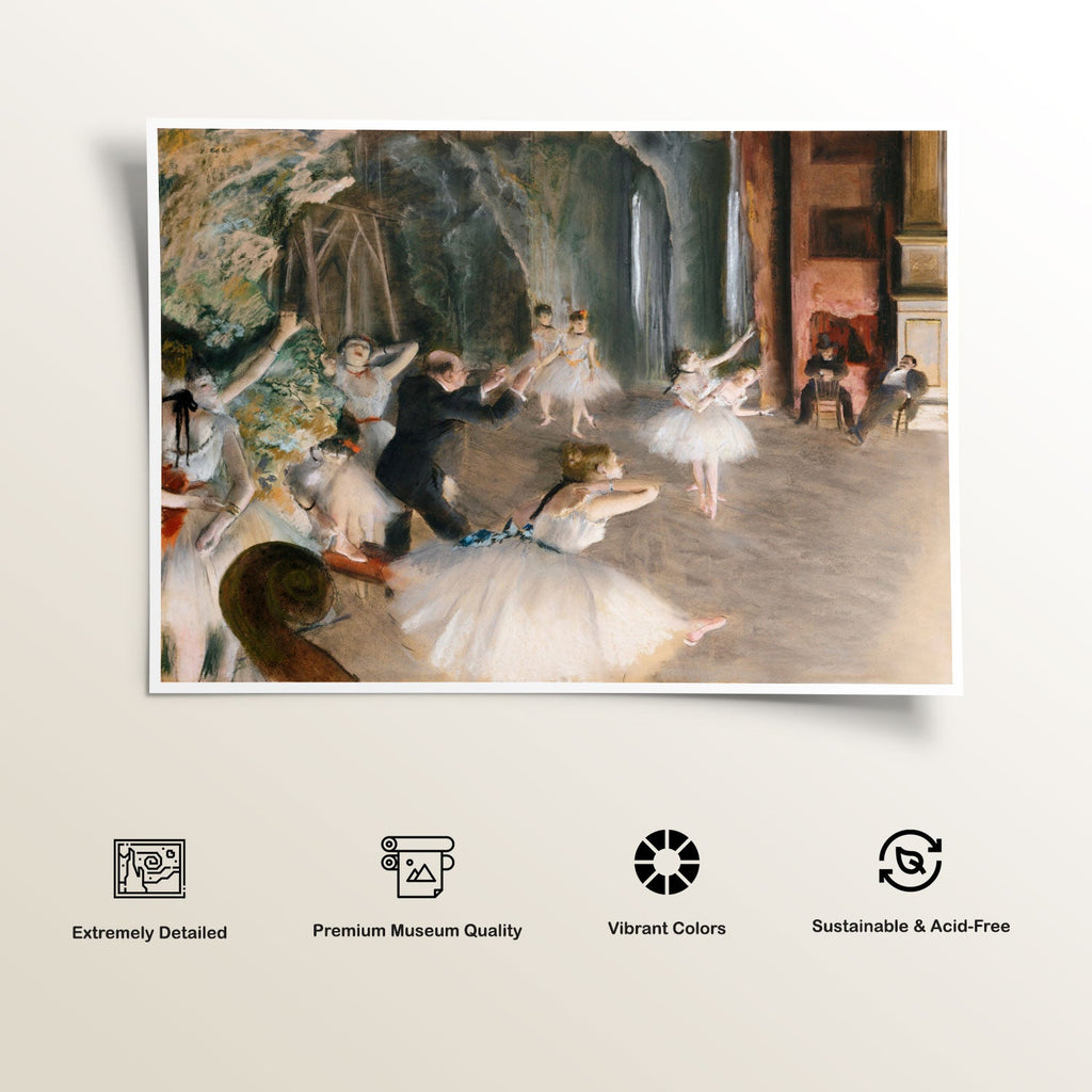 Open Composition Example The Rehearsal Onstage Painting & Wall Art Print by Edgar Degas ...