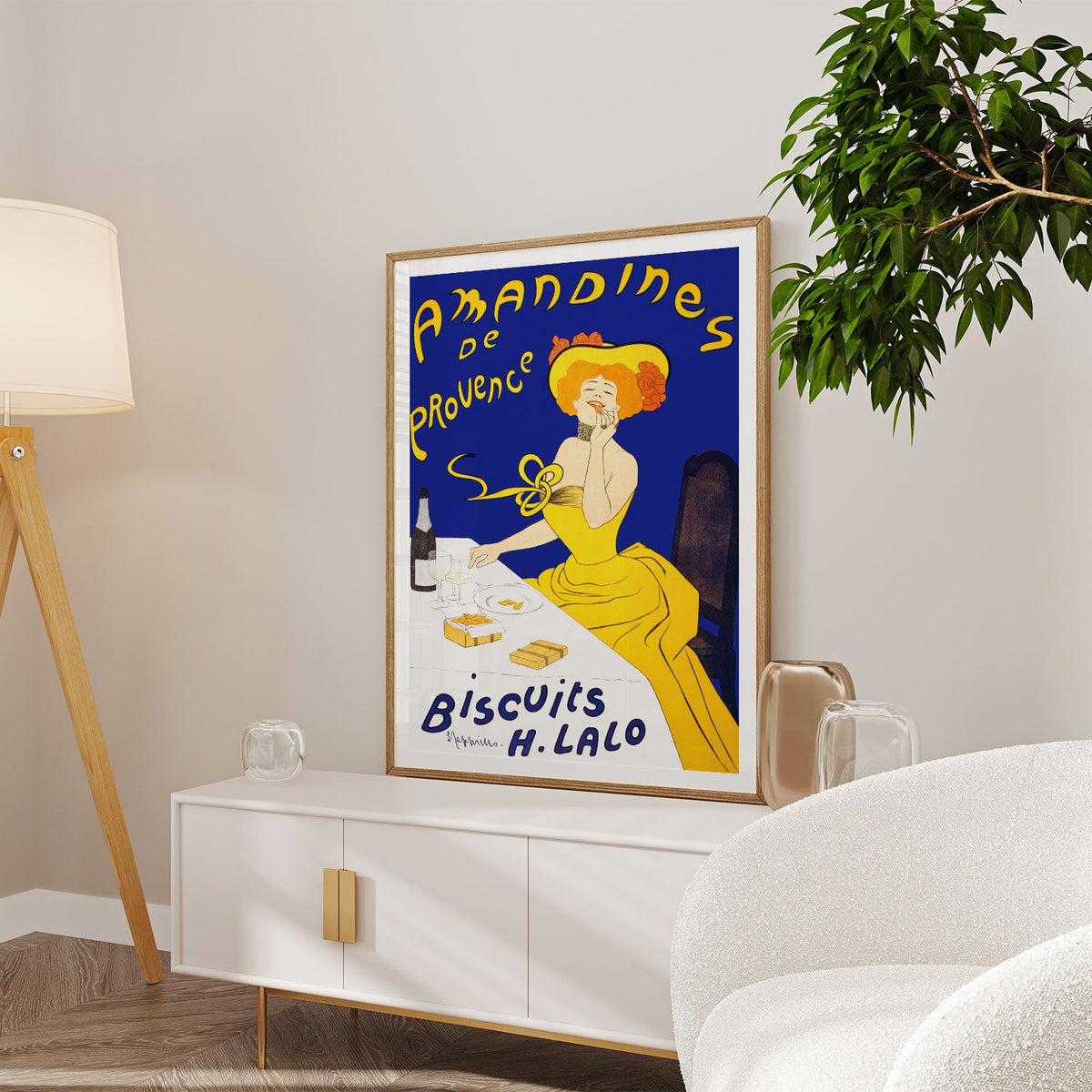 Woman eating almond Art Nouveau