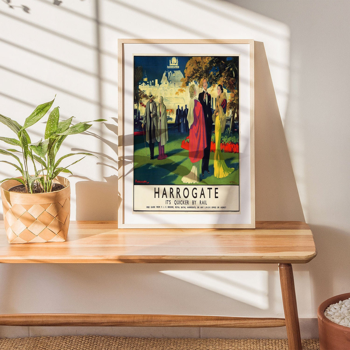 Harrogate Its Quicker by Rail Travel Poster