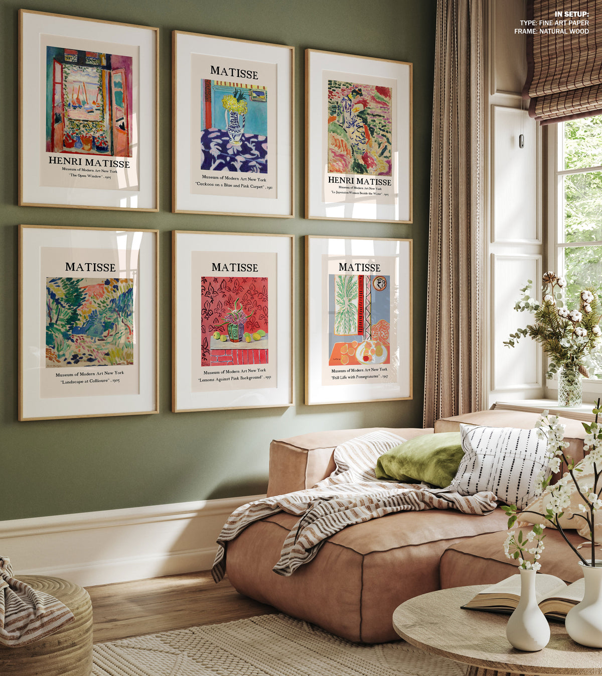 Henri Matisse Art Set of 6, Matisse Exhibition Poster, Matisse Poster, Matisse Gallery Wall Art
