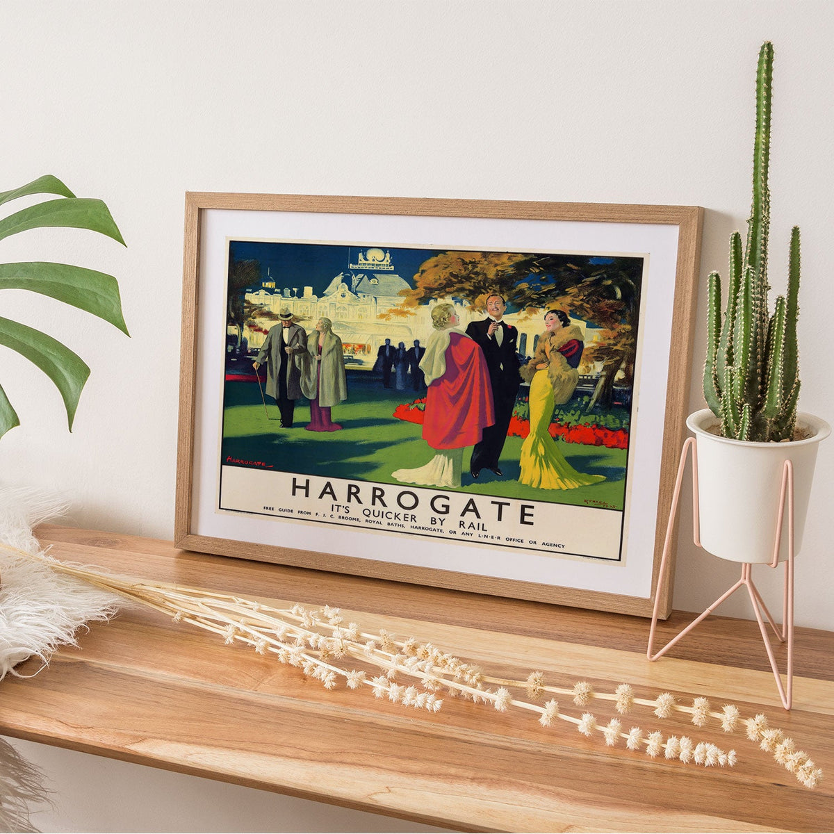 Harrogate Its Quicker by Rail Travel Poster