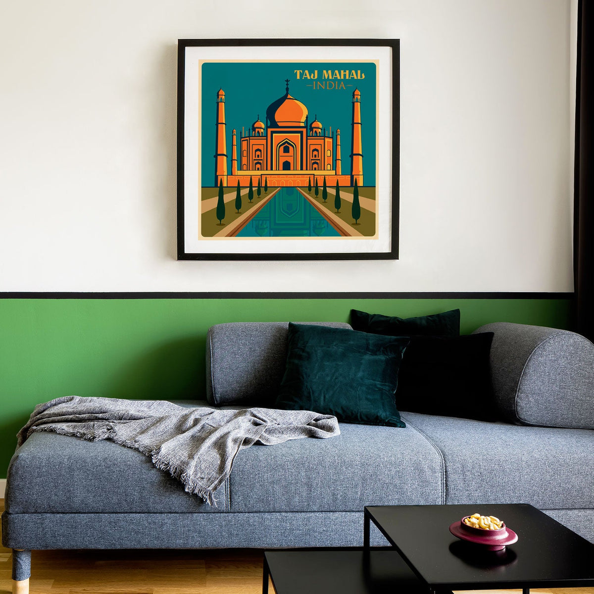 India Taj Mahal in Uttar Pradesh Travel Poster