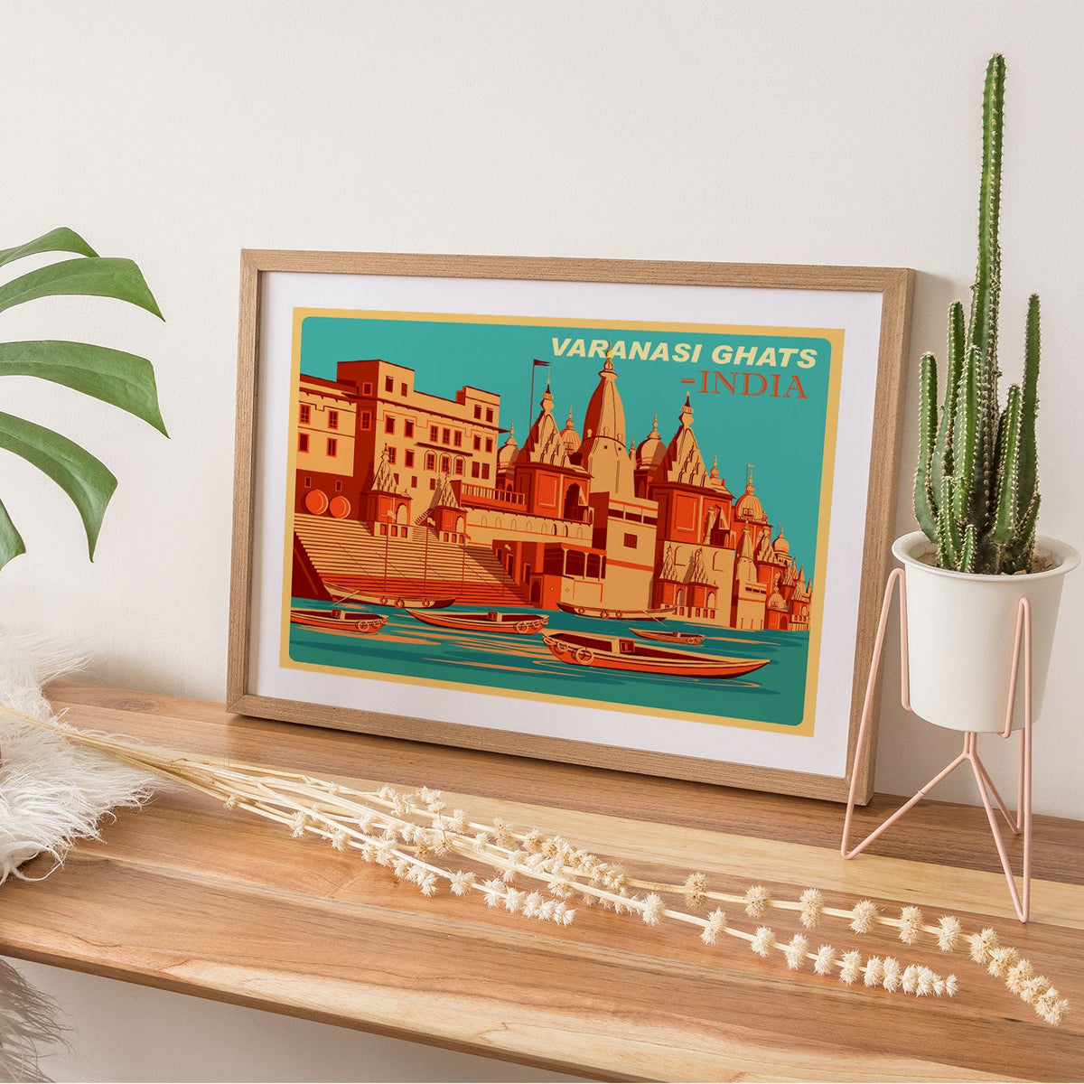 India Varanasi Ghats of Uttar Pradesh Travel Poster