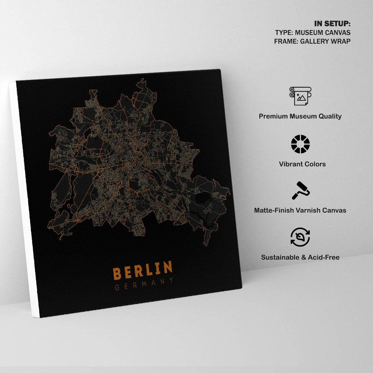 Berlin Germany Map Illustration