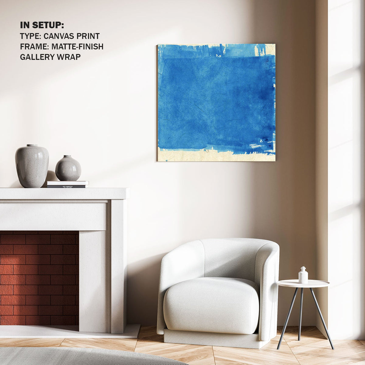 Abstract Blue Abstract Ink Painting