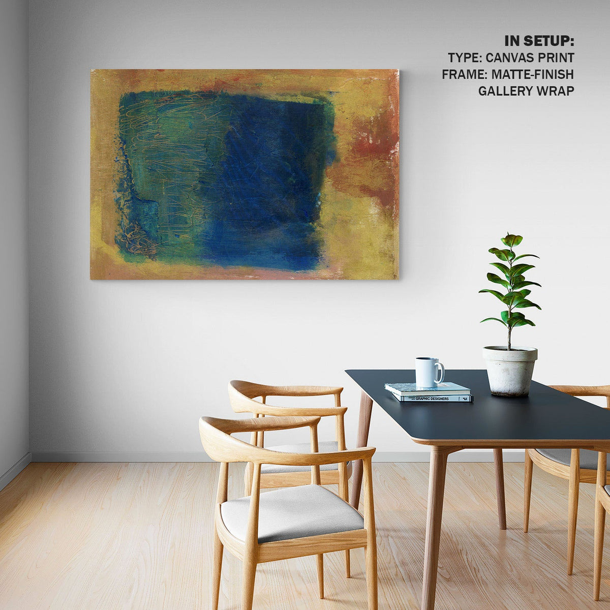 Abstract Blue Rusty Art Painting