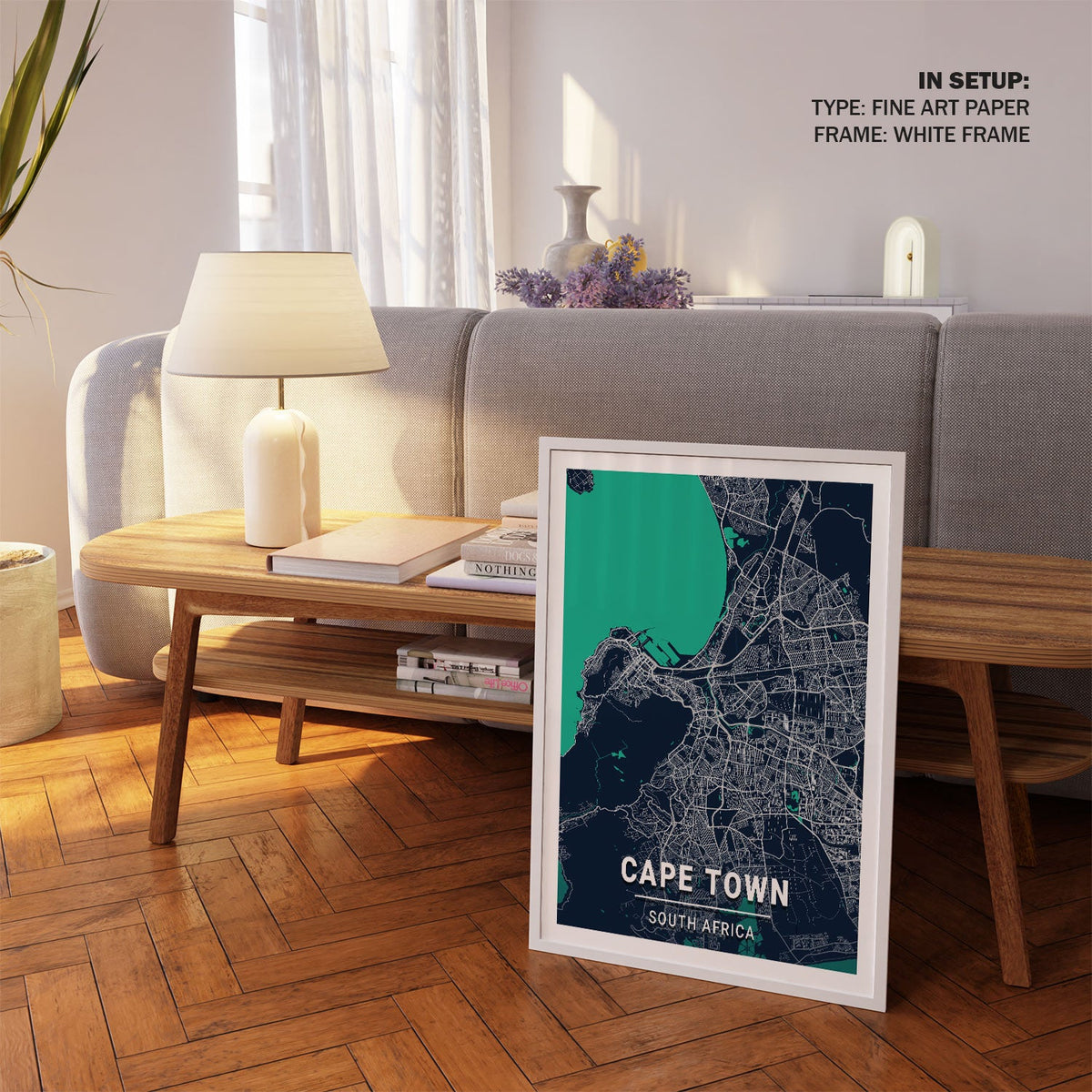 Cape Town Blue Dark City Map