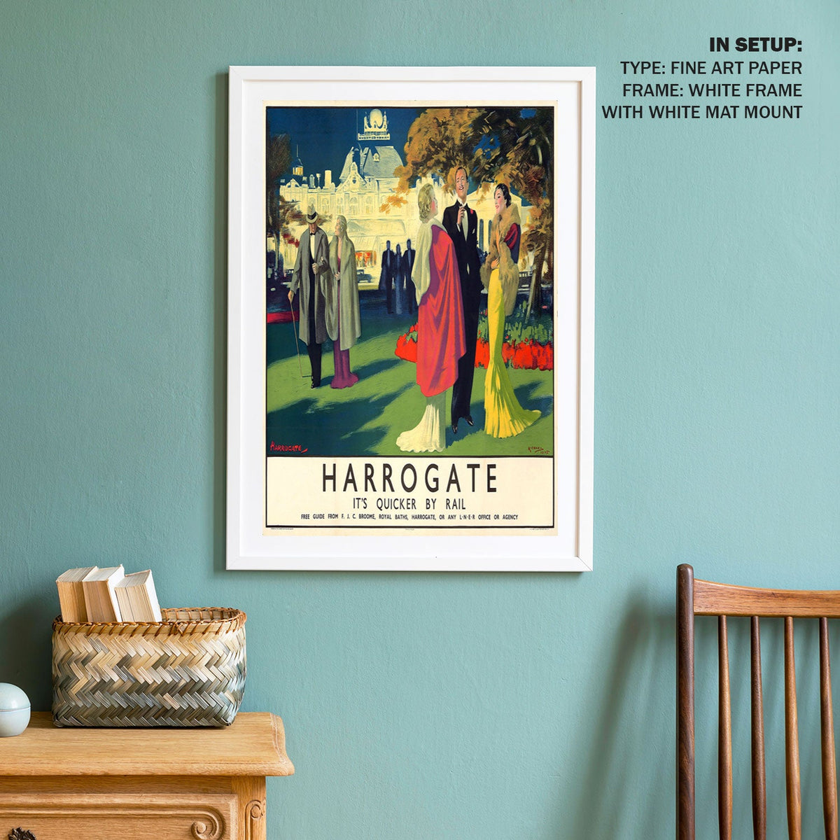 Harrogate Its Quicker by Rail Travel Poster