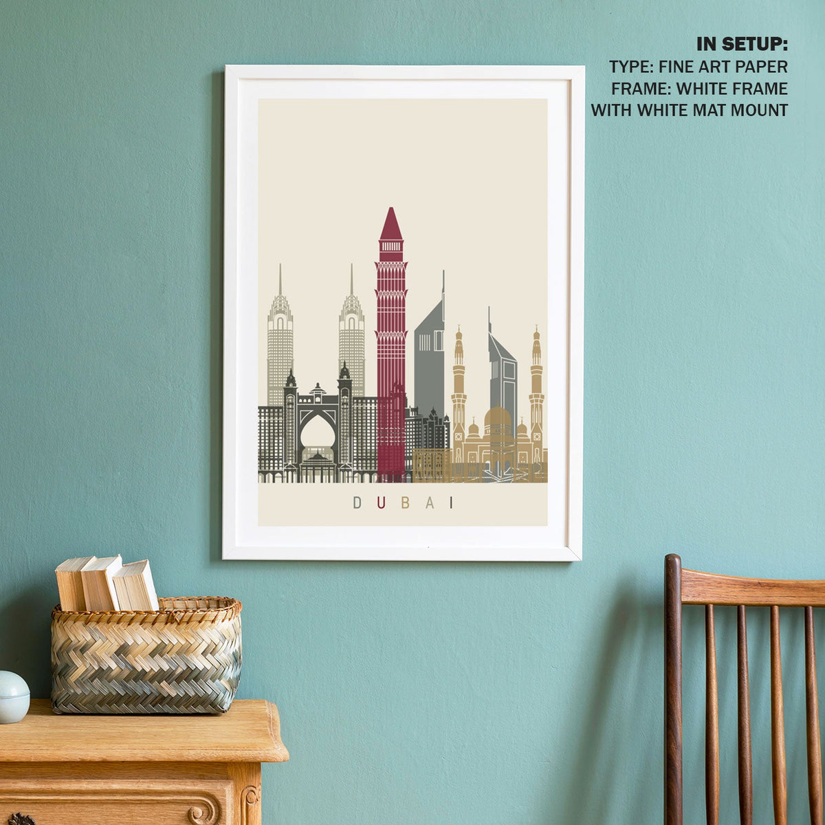 Skyline Dubai Travel Poster
