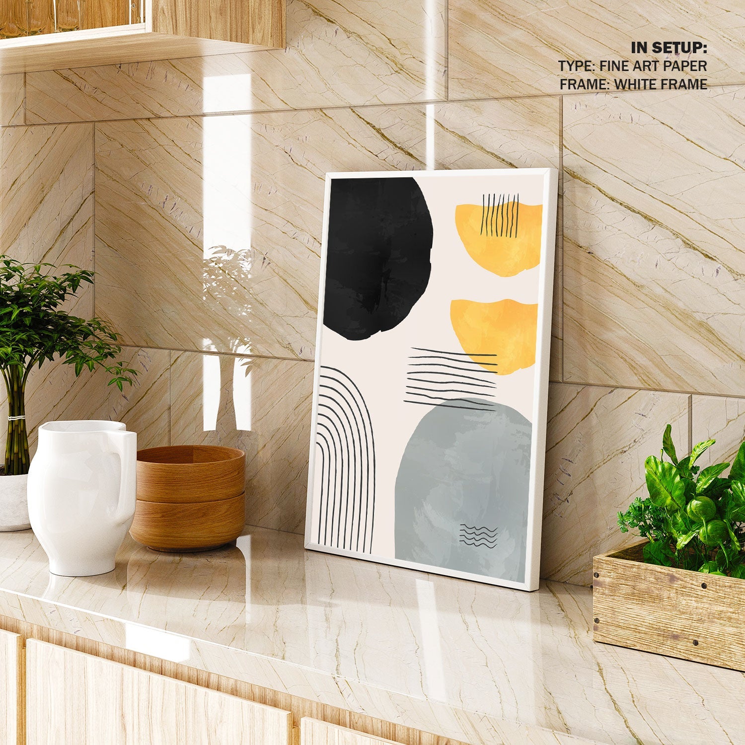 Yellow Black Pattern: Buy Minimalist Geometric Art Paintings – Dessine Art