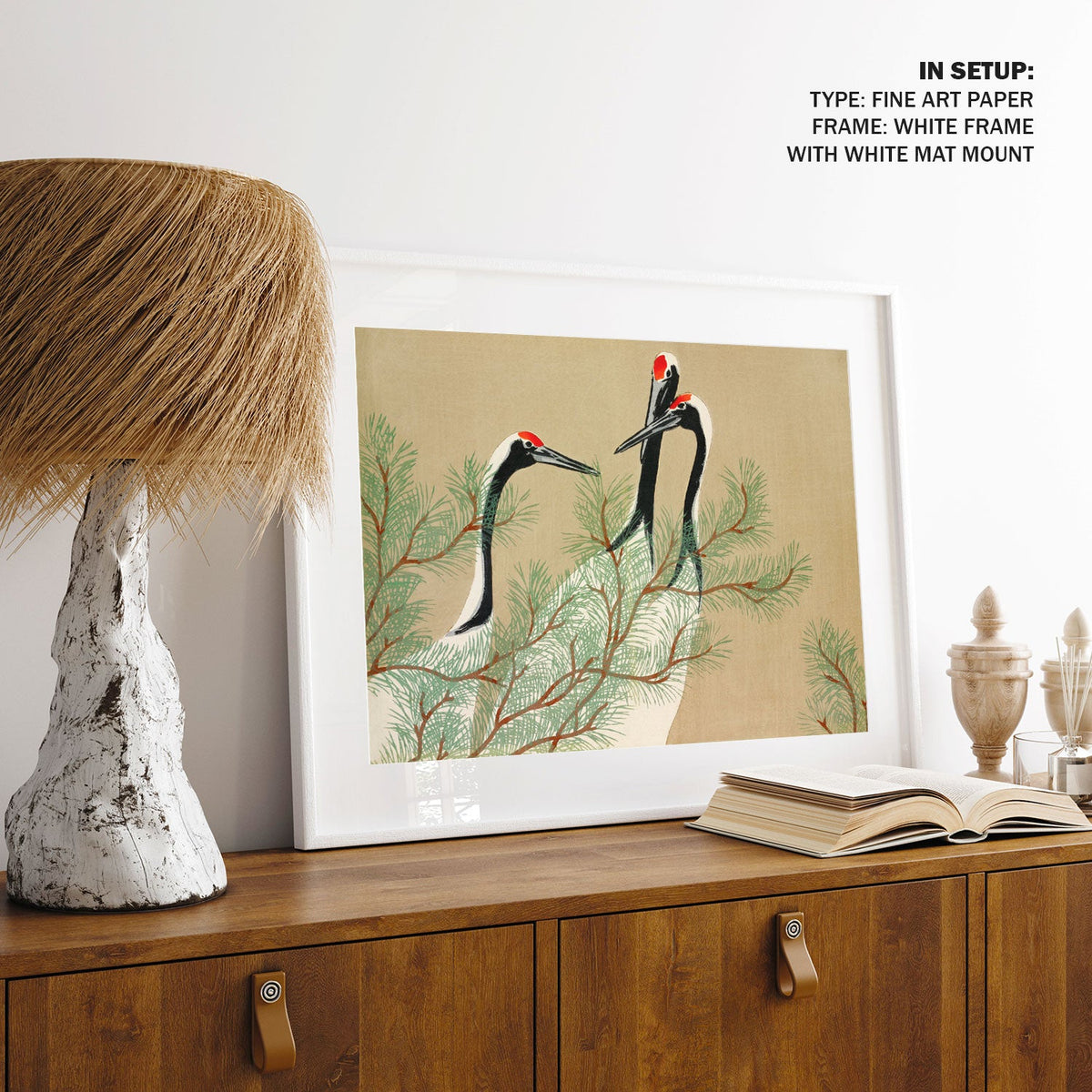 Cranes from Momoyogusa-Flowers II, Japanese Art Painting