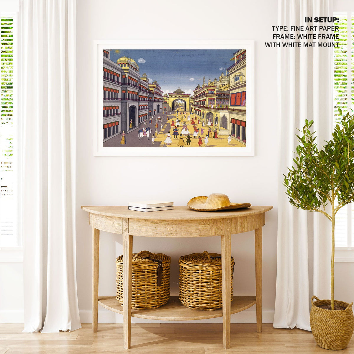 A street scene in European perspective, Indian Miniature Paintings