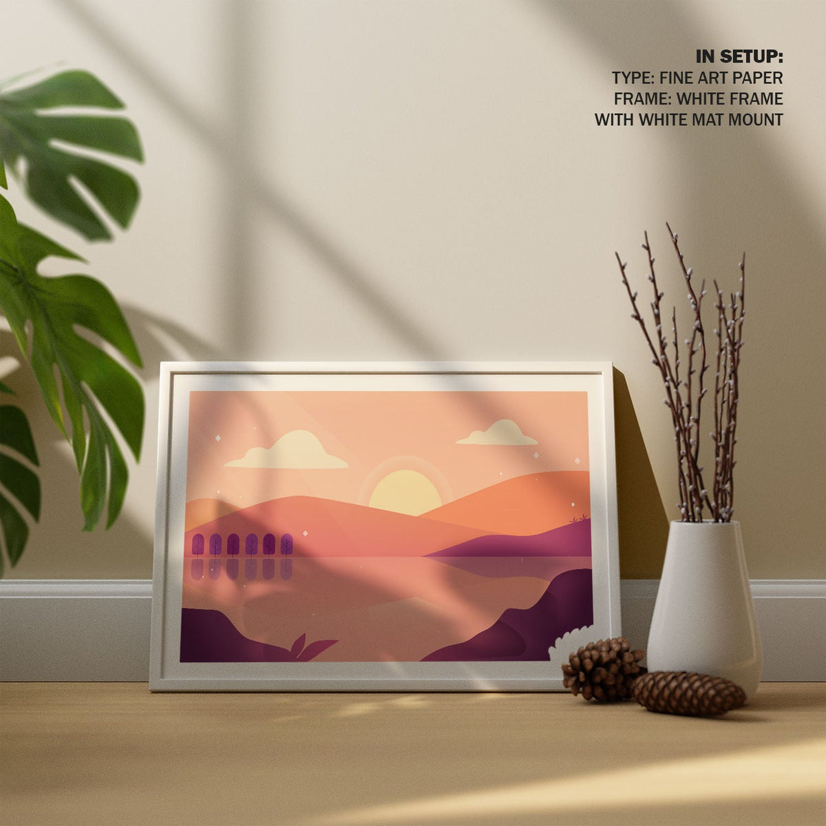Sunset over Hills, Wall Art Prints