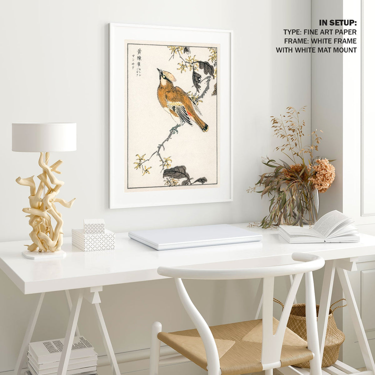 Eastern Waxwing, Japanese Art Painting