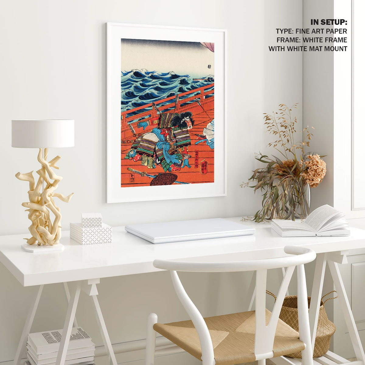Japanese warrior in battle with arrows, Japanese Art Painting
