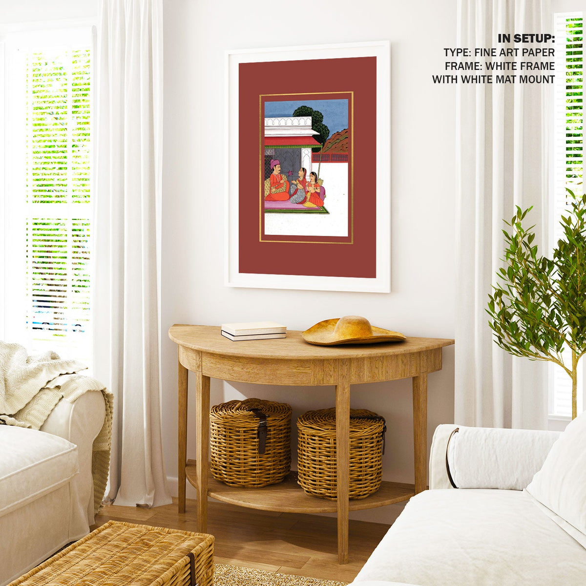 A man is seated Baramasa Series, Indian Miniature Paintings