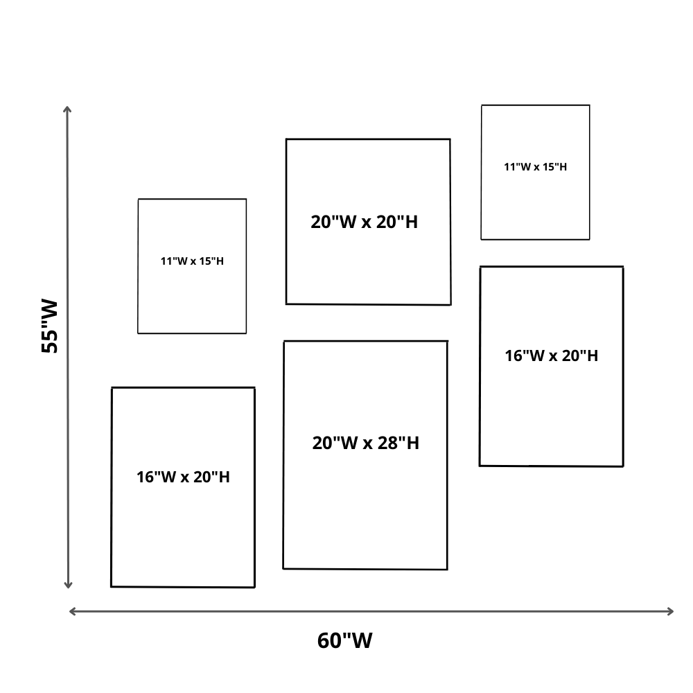 Abstract Gallery Wall Minimal Art Set of 6, Contemporary Wall Art, Minimal Wall Set