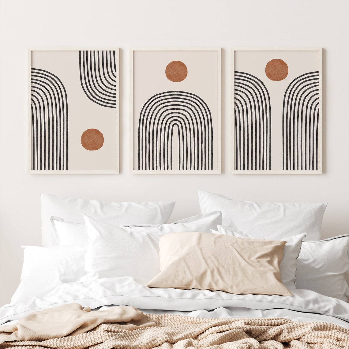 Set of 3 Modern Wall Art, Abstract Wall Art, Boho Decor – Dessine Art